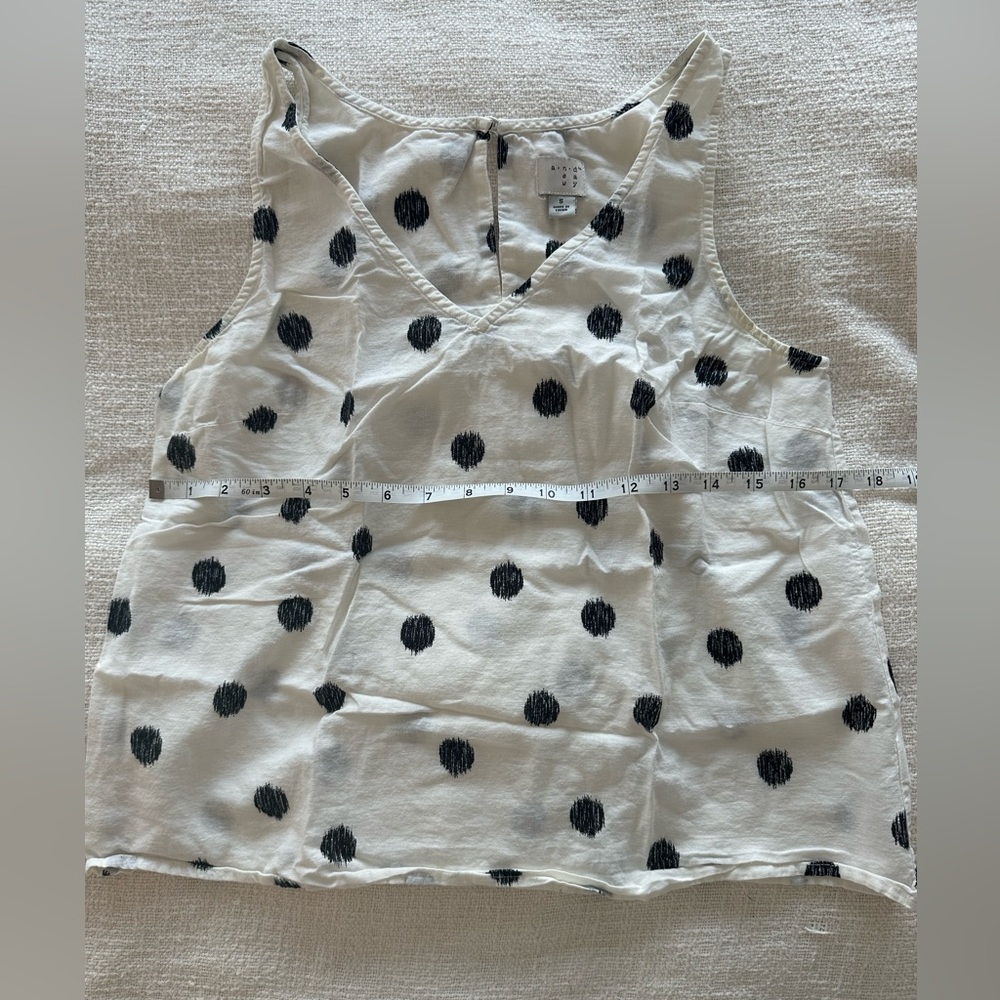 Casual polkadot linen blouse